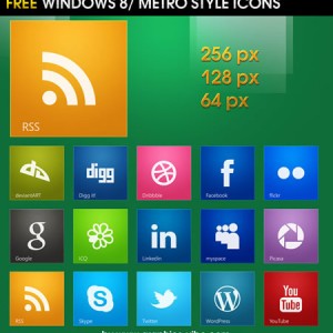 Windows 8/ Metro Style Social Icons图标下载