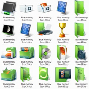 绿色Win7系列图标 (109个ico图标，尺寸：96x96)下载