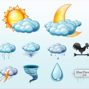 蓝色天气ico图标下载