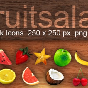 西瓜,草莓,苹果,杨桃等各类水果图标下载