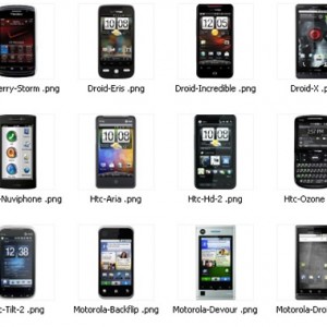 HTC、黑莓、摩托罗拉等各种智能手机图标下载