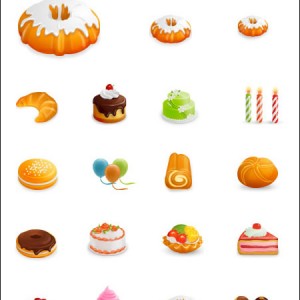 食品和蛋糕图标集下载