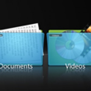 蓝色透明文件夹图标+PSD源文件下载